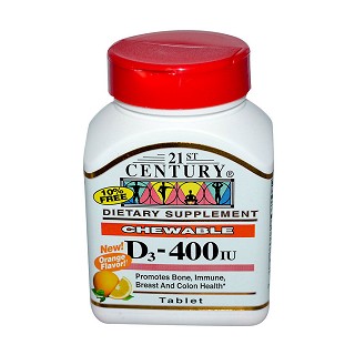 21st century health care 維生素d3咀嚼片-400iu(health)