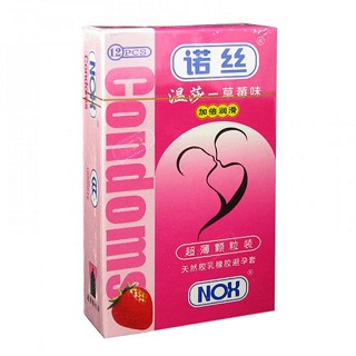 諾絲超薄顆粒避孕套(草莓味)