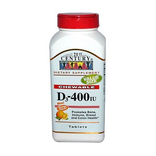 21st century health care 維生素d3-400iu咀嚼片(health)