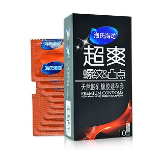 海氏海諾天然膠乳橡膠避孕套(超爽螺紋&凸點(diǎn))