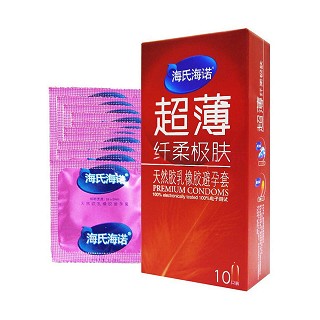 海氏海諾天然膠乳橡膠避孕套(超薄纖柔極膚光面型)