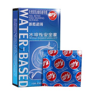 倍力樂 水溶性安全套 天然膠乳橡膠避孕套 冰酷超薄(藍(lán)色)